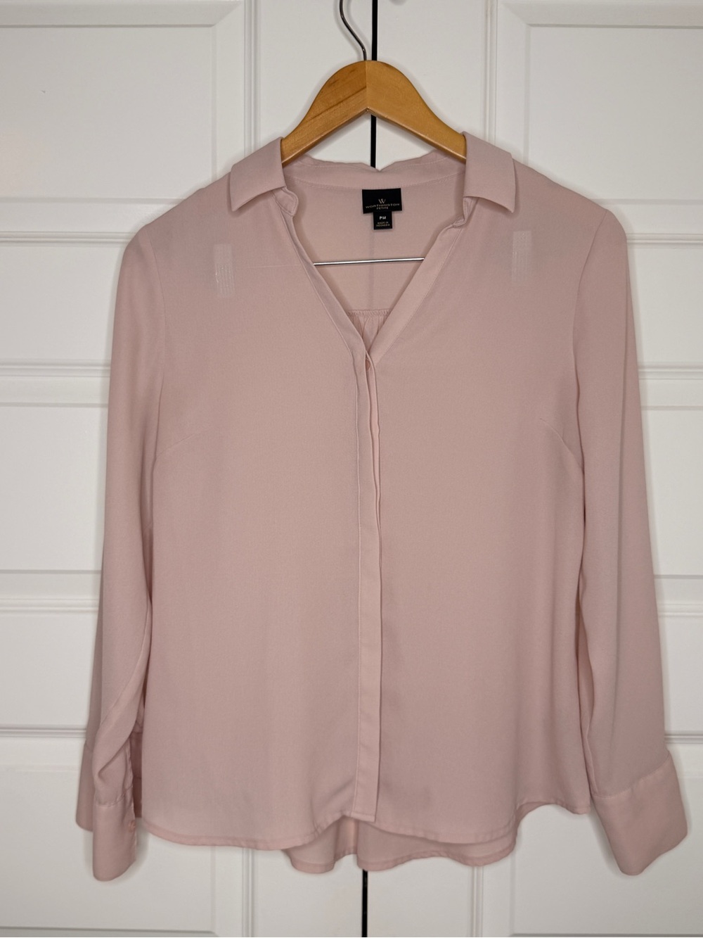 Worthington Soft Blush Button-Front Blouse